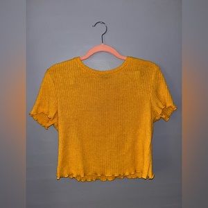 SHEIN Yellow Cropped T-Shirt